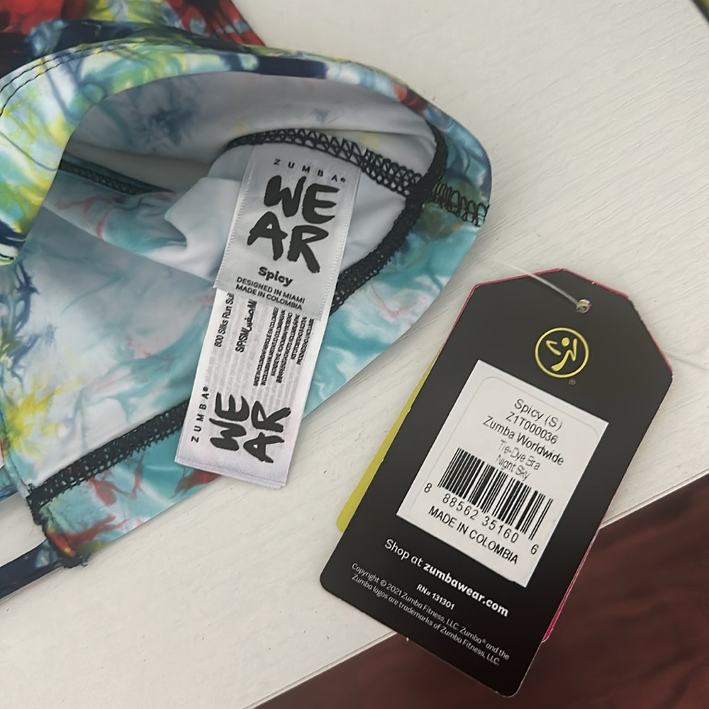 Zumba Worldwide Tie Dye Bra Sports Bra Zumba Wear Size S - Picture 5 of 8